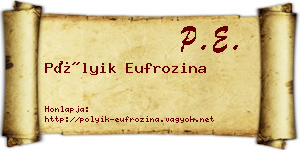 Pólyik Eufrozina névjegykártya
